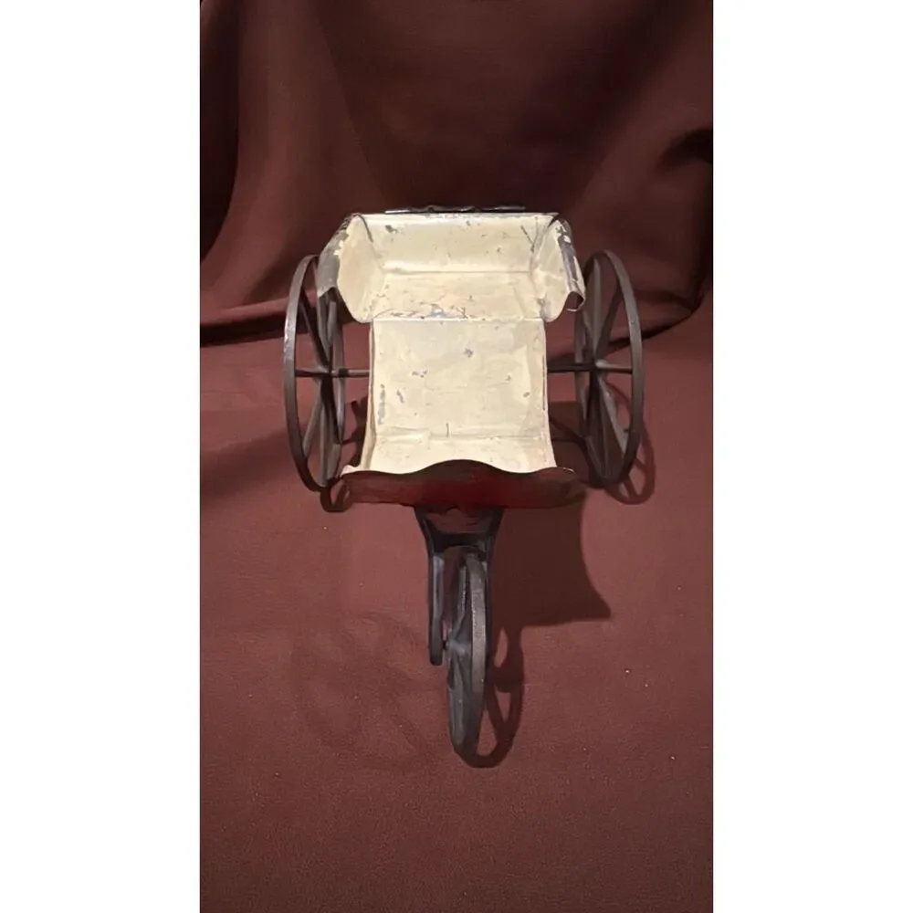 Vintage Wagon Carriage Metal 3 Wheels